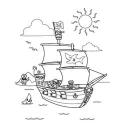 Coloriage Bateau pirate (Transport) #184839 à imprimer et colorier