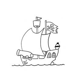 Coloriage Bateau pirate (Transport) #184846 à imprimer et colorier