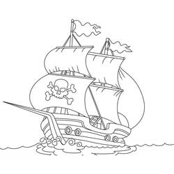 Coloriage Bateau pirate (Transport) #184848 à imprimer et colorier
