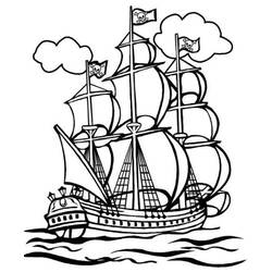 Coloriage Bateau pirate (Transport) #184850 à imprimer et colorier