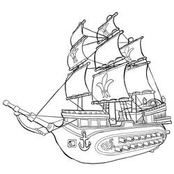 Coloriage Bateau pirate (Transport) #184853 à imprimer et colorier