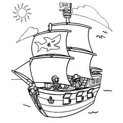 Coloriage Bateau pirate (Transport) #184855 à imprimer et colorier