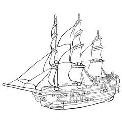 Coloriage Bateau pirate (Transport) #184857 à imprimer et colorier