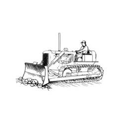 Dessin à colorier: Bulldozer / Pelle Mécanique (Transport) #141686 - Coloriages à Imprimer Gratuits