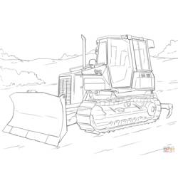 Dessin à colorier: Bulldozer / Pelle Mécanique (Transport) #141697 - Coloriages à imprimer