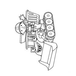 Dessin à colorier: Bulldozer / Pelle Mécanique (Transport) #141708 - Coloriages à Imprimer Gratuits