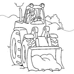 Dessin à colorier: Bulldozer / Pelle Mécanique (Transport) #141769 - Coloriages à Imprimer Gratuits