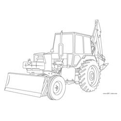 Dessin à colorier: Bulldozer / Pelle Mécanique (Transport) #141773 - Coloriages à imprimer