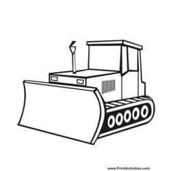Dessin à colorier: Bulldozer / Pelle Mécanique (Transport) #141781 - Coloriages à Imprimer Gratuits