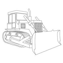 Dessin à colorier: Bulldozer / Pelle Mécanique (Transport) #141784 - Coloriages à imprimer