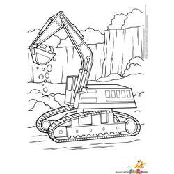 Dessin à colorier: Bulldozer / Pelle Mécanique (Transport) #141785 - Coloriages à imprimer