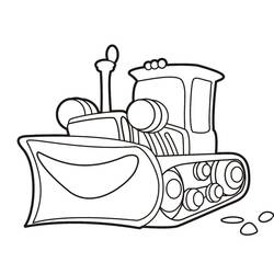 Dessin à colorier: Bulldozer / Pelle Mécanique (Transport) #204513 - Coloriages à Imprimer Gratuits