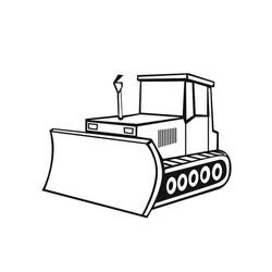 Dessin à colorier: Bulldozer / Pelle Mécanique (Transport) #204522 - Coloriages à Imprimer Gratuits