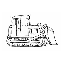 Dessin à colorier: Bulldozer / Pelle Mécanique (Transport) #204523 - Coloriages à Imprimer Gratuits