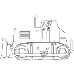 Dessin à colorier: Bulldozer / Pelle Mécanique (Transport) #204526 - Coloriages à Imprimer Gratuits