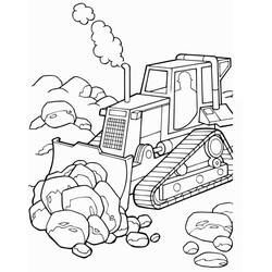 Dessin à colorier: Bulldozer / Pelle Mécanique (Transport) #204527 - Coloriages à Imprimer Gratuits