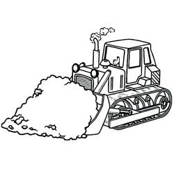 Dessin à colorier: Bulldozer / Pelle Mécanique (Transport) #204528 - Coloriages à Imprimer Gratuits