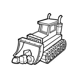 Dessin à colorier: Bulldozer / Pelle Mécanique (Transport) #204531 - Coloriages à Imprimer Gratuits