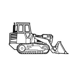 Dessin à colorier: Bulldozer / Pelle Mécanique (Transport) #204537 - Coloriages à Imprimer Gratuits