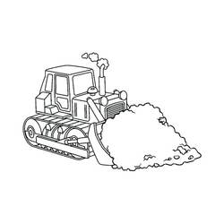 Dessin à colorier: Bulldozer / Pelle Mécanique (Transport) #204538 - Coloriages à Imprimer Gratuits
