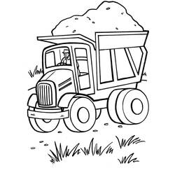 Dessin à colorier: Camion Benne (Transport) #202014 - Coloriages à Imprimer Gratuits