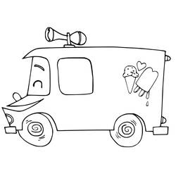 Dessin à colorier: Camion de Crème Glacée (Transport) #213363 - Coloriages à Imprimer Gratuits