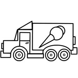 Dessin à colorier: Camion de Crème Glacée (Transport) #213373 - Coloriages à Imprimer Gratuits