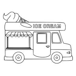 Dessin à colorier: Camion de Crème Glacée (Transport) #213376 - Coloriages à Imprimer Gratuits