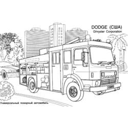 Dessin à colorier: Camion de Pompier (Transport) #135793 - Coloriages à Imprimer Gratuits