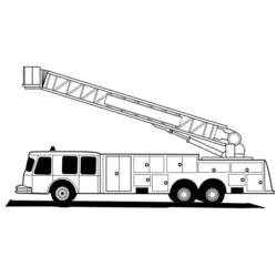 Dessin à colorier: Camion de Pompier (Transport) #135799 - Coloriages à Imprimer Gratuits