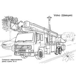 Dessin à colorier: Camion de Pompier (Transport) #135804 - Coloriages à Imprimer Gratuits