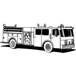 Dessin à colorier: Camion de Pompier (Transport) #135815 - Coloriages à Imprimer Gratuits