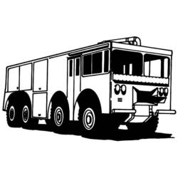 Dessin à colorier: Camion de Pompier (Transport) #135830 - Coloriages à Imprimer Gratuits