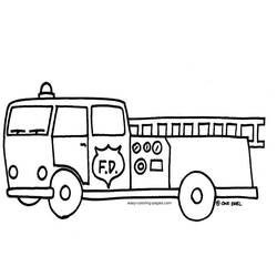 Dessin à colorier: Camion de Pompier (Transport) #185295 - Coloriages à Imprimer Gratuits