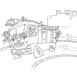 Dessin à colorier: Camion de Pompier (Transport) #185298 - Coloriages à Imprimer Gratuits