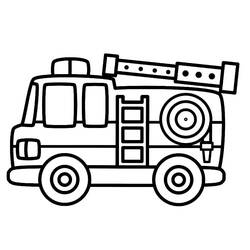 Dessin à colorier: Camion de Pompier (Transport) #185301 - Coloriages à Imprimer Gratuits