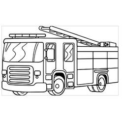 Dessin à colorier: Camion de Pompier (Transport) #185302 - Coloriages à Imprimer Gratuits