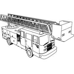 Dessin à colorier: Camion de Pompier (Transport) #185305 - Coloriages à Imprimer Gratuits