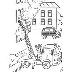 Dessin à colorier: Camion de Pompier (Transport) #185306 - Coloriages à Imprimer Gratuits