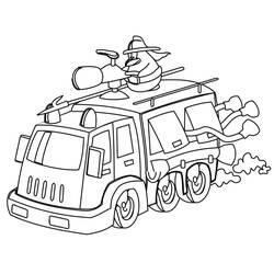 Dessin à colorier: Camion de Pompier (Transport) #185307 - Coloriages à Imprimer Gratuits