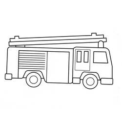 Dessin à colorier: Camion de Pompier (Transport) #185311 - Coloriages à Imprimer Gratuits