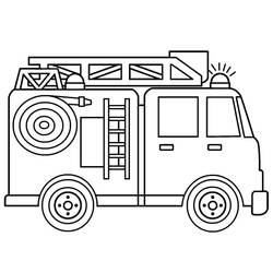 Dessin à colorier: Camion de Pompier (Transport) #185312 - Coloriages à Imprimer Gratuits