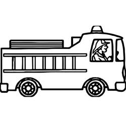 Dessin à colorier: Camion de Pompier (Transport) #185313 - Coloriages à Imprimer Gratuits
