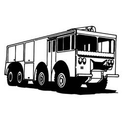 Dessin à colorier: Camion de Pompier (Transport) #185318 - Coloriages à Imprimer Gratuits