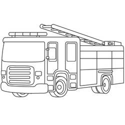 Dessin à colorier: Camion de Pompier (Transport) #185322 - Coloriages à Imprimer Gratuits