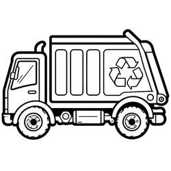 Dessin à colorier: Camion Poubelle (Transport) #202049 - Coloriages à Imprimer Gratuits