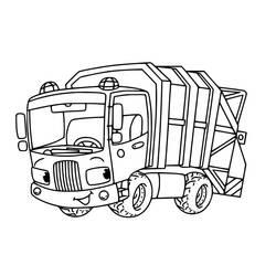 Dessin à colorier: Camion Poubelle (Transport) #202075 - Coloriages à Imprimer Gratuits