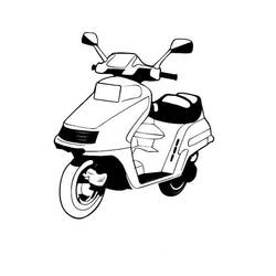 Dessin à colorier: Cyclomoteur (Transport) #207561 - Coloriages à Imprimer Gratuits