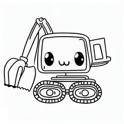 Dessin à colorier: Excavatrice (Transport) #187892 - Coloriages à Imprimer Gratuits