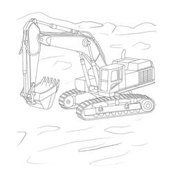 Dessin à colorier: Excavatrice (Transport) #187897 - Coloriages à Imprimer Gratuits